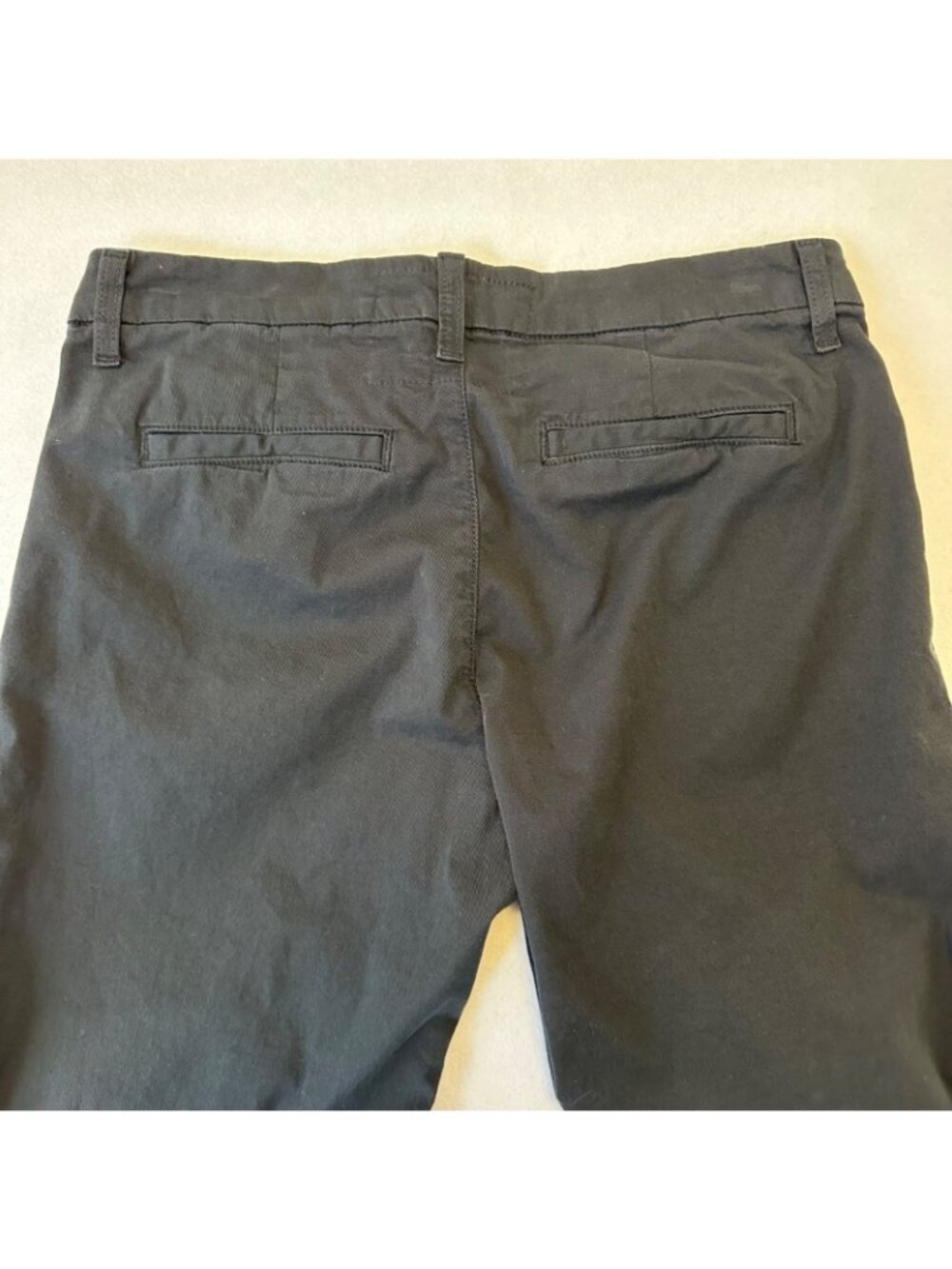 Frank & Eileen Womens Wicklow Cropped Chino Pants Black Frayed Hem Size 4 - Picture 5 of 12